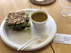 Cheeseburger combo at Veggos Green Cuisine in Lake Forest