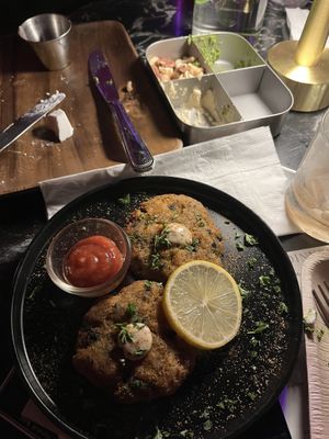 Crab cakes  at Flamingo Cocktail Club in Nashville