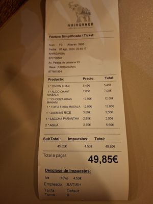  at Khiranga Restaurant in Reus