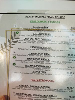 Opciones, hay más at Khiranga Restaurant in Reus