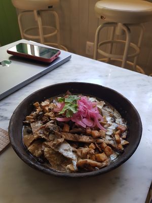 Chilaquiles at Cafe Communidad in Mexico City