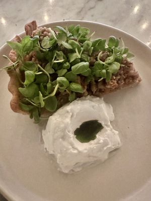 Apple tarte dessert  at Cafe Communidad in Mexico City