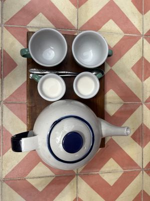 Sri Lankan coffee with coconut milk  at Dots Bay House in Dikwella