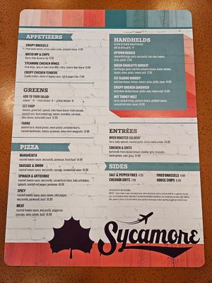 No vegan options as of 9/1/2025 at Sycamore Brewing in Charlotte