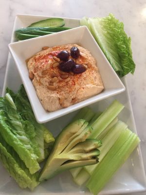 Hummus and veggies  at Romancing The Bean in Burbank