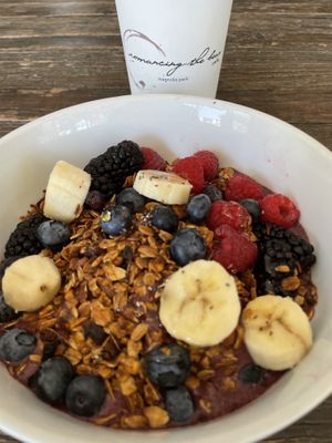 Warm granola with fruit  at Romancing The Bean in Burbank