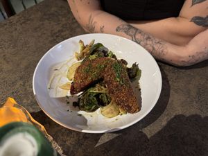 Sweet potato croquettes - only item on the regular menu labeled vegan  at Vintage Tavern in Port Huron