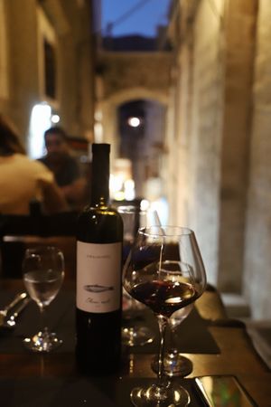 Local red wine Krajančić at Konoba Mareta in Korcula