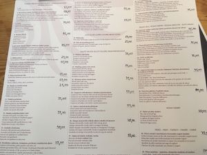 Menu with vegan/vegetarian options at Konoba Mareta in Korcula