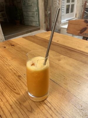 Fresh orange juice  at Konoba Mareta in Korcula