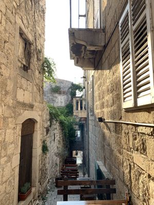 The pretty restaurant view  at Konoba Mareta in Korcula