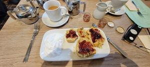Vegan cream tea at The Old Station Tea Rooms in Burley