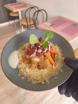 Moroccan couscous #vegan at Kaizen Vegetariano in Torrevieja