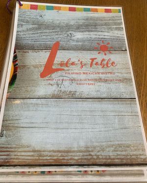 Menu  at Lola's Table in Wentworth Point