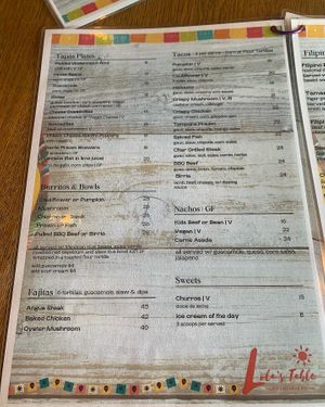 Menu  at Lola's Table in Wentworth Point