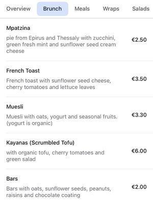 Brunch menu #Veganuary at Veganistan in Athens