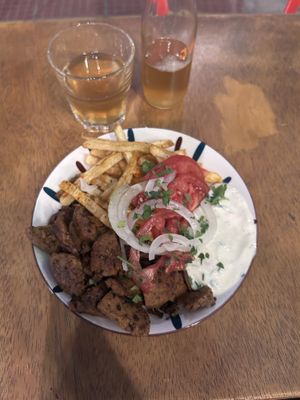 Seitan gyros with jalapeño kombuchaa  at Veganistan in Athens