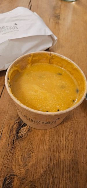 Pumpkin soup at Veganistan in Athens