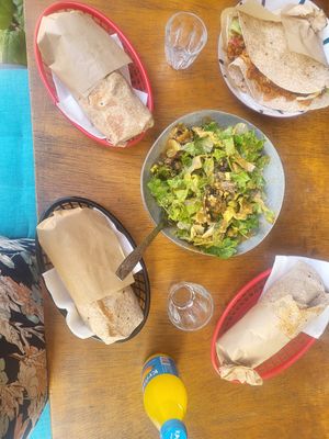 Seitan and tofu wraps at Veganistan in Athens