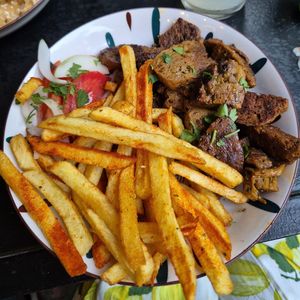Seitan gyros meal at Veganistan in Athens