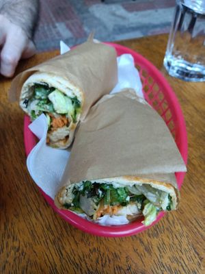 Crispy tofu wrap at Veganistan in Athens