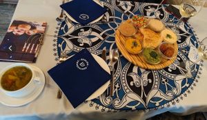 Different hummus options at Falafel in Tashkent