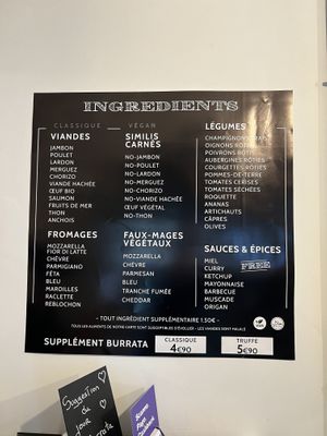 Ingredients available   at Lou in Lille