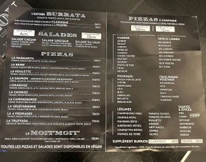 Menu  at Lou in Lille