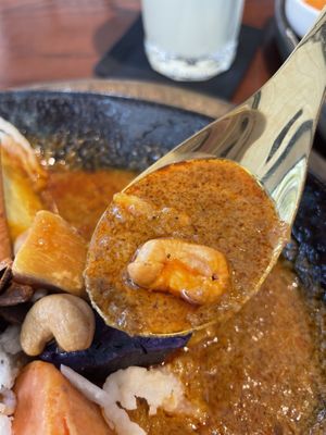 Close up cashew and curry  #Veganuary at Vegan Mahanakhon in Bangkok