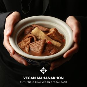 Vegan Five-Spice Broth with Bamboo Shoots at Vegan Mahanakhon in Bangkok