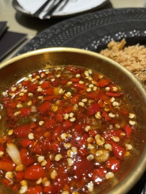 Chilli sauce extra spicy  #Veganuary at Vegan Mahanakhon in Bangkok