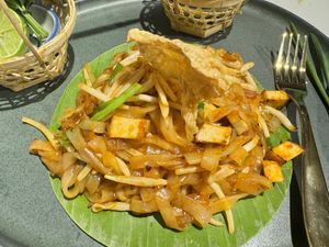 Pad thai  at Vegan Mahanakhon in Bangkok