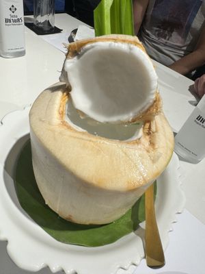 Young coconut  at Vegan Mahanakhon in Bangkok