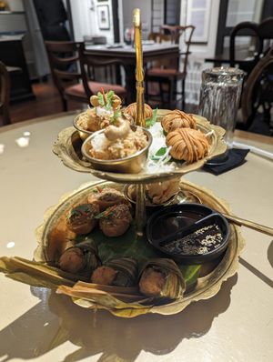 Appetizer plate at Vegan Mahanakhon in Bangkok