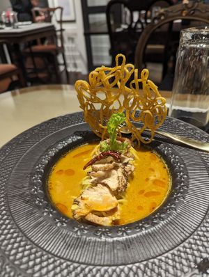 Khao soi at Vegan Mahanakhon in Bangkok