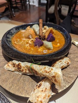 Massaman curry at Vegan Mahanakhon in Bangkok