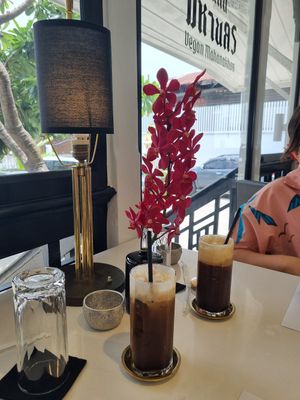 Iced coffee at Vegan Mahanakhon in Bangkok