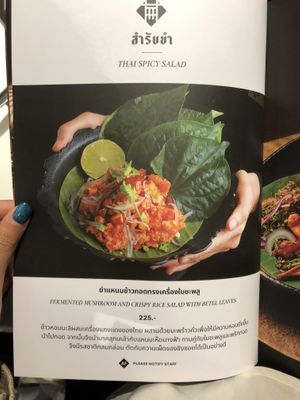 super delicious totally recommend (eat with the leaves)  at Vegan Mahanakhon in Bangkok