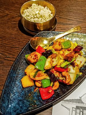Cashew Chicken at Vegan Mahanakhon in Bangkok