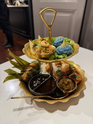 Appetizer platter at Vegan Mahanakhon in Bangkok