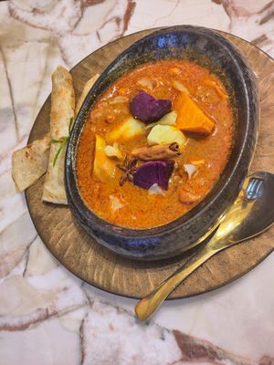 Massaman curry at Vegan Mahanakhon in Bangkok