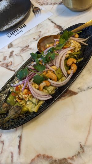 Eggplant at Vegan Mahanakhon in Bangkok