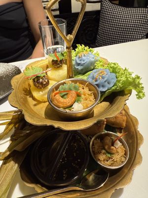 Appetizer tower  at Vegan Mahanakhon in Bangkok