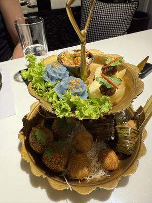 Appetizer sampler  at Vegan Mahanakhon in Bangkok