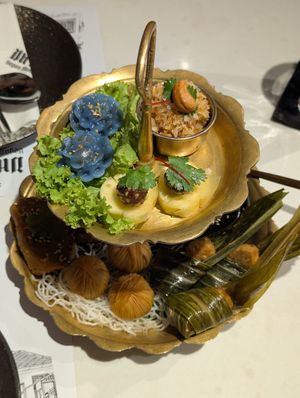 Appetiser platter at Vegan Mahanakhon in Bangkok