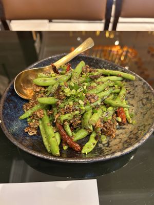 Spicy beans  at Vegan Mahanakhon in Bangkok