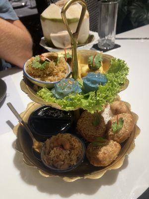 Appetiser platter  at Vegan Mahanakhon in Bangkok