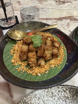 Vegan pork belly    at Vegan Mahanakhon in Bangkok
