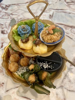 Appetiser platter   at Vegan Mahanakhon in Bangkok