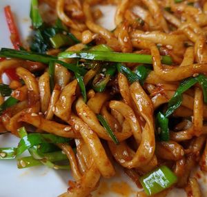 Fried Noodles with garlic chives #Veganuary at Mukam in Bonn